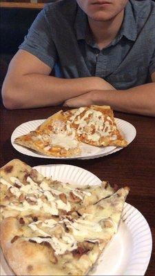 Chicken Bacon Ranch slices and Buffalo Chicken slices.