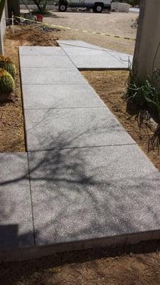 Exposed aggregate residential sidewalk