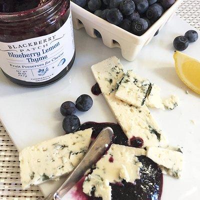 Blueberry Lemon Thyme preserves for cheese pairing.