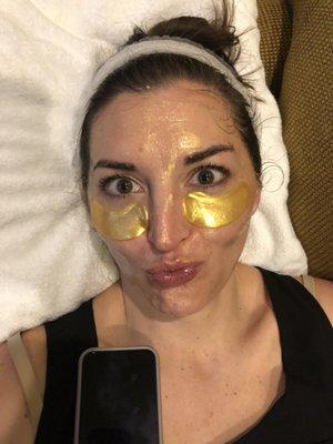 Rose Stem Cell Mask and 24K Gold Mask Facial. Yes Please