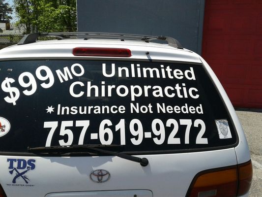 If you see this van, he's open for business! & you really can't beat $99 a month for unlimited adjustments.