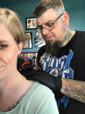 Moscow Tattoo Company - Tattoo Artist, Matt Johnson, doing some custom and free-hand work!