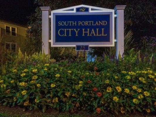 South Portland City Hall sign.