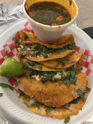 3 birria tacos