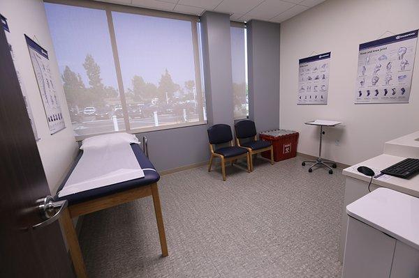 Inside one of the patient examining rooms