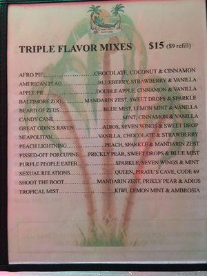 Triple flavor menu