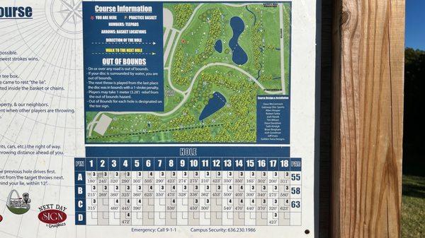 Disc golf map