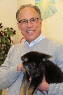 Dr. Roger Lusking with future guide dog from Fidelco.  #MiddlesexEye Physicians supports Fidelco.