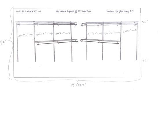 This is the design I did on my computer... includes the measurements.