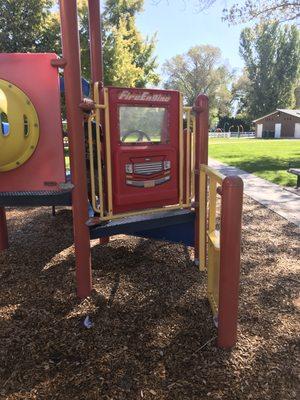 2-5 yr old playground fire engine panel