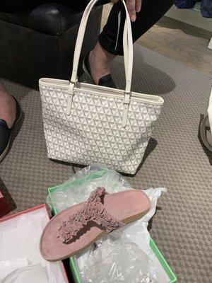 Cute sandals and tote