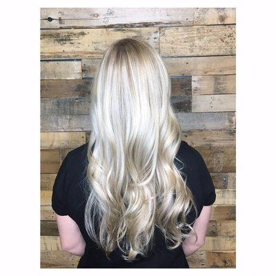 Brightened up a blonde and gave lower maintenance by meting her root into her balayage.