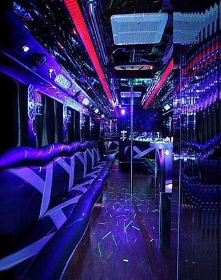 Inside our party bus