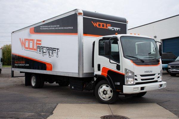 Custom Truck Wrap for Woolf Aircraft