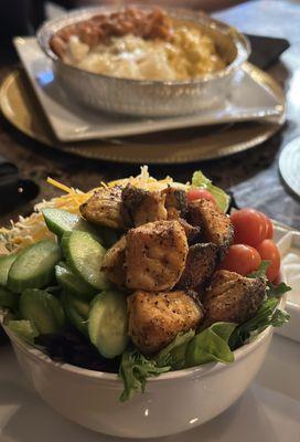 Salmon bites salad.