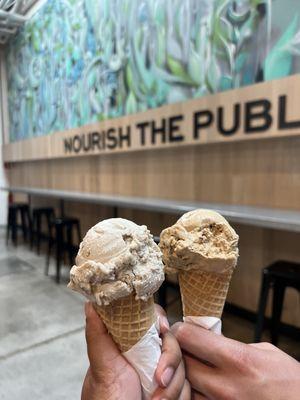 Banana Nut Ice Cream, Caramel Almond Crunch Ice Cream