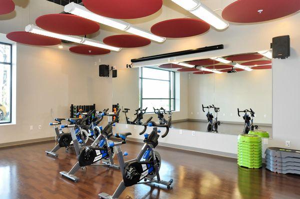 Fitness area with weekly yoga classes along with a Wellbeats virtual trainer.