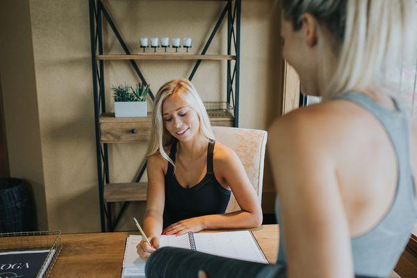 Here is the front desk where you'll be greeted upon every visit to Renew Wellness.