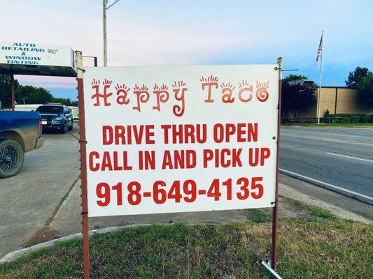 Street view Drive Thru Open Sign