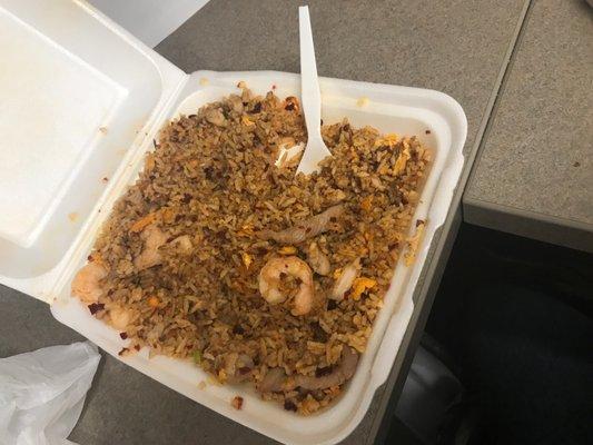 Chow's Special rice  *No Beef  * $3 extra Shrimp * 8 Star spicy