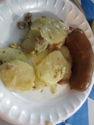 Knockwurst with german potato salad