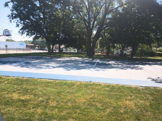 Basketball and a playground.