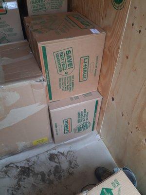 Boxes loaded sideways