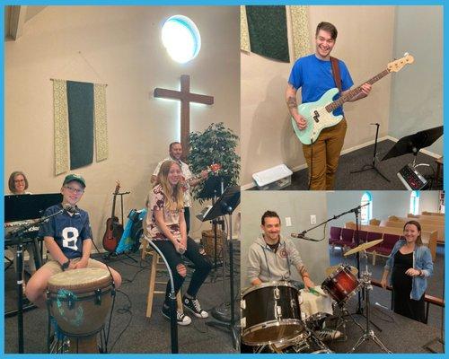 Our band ready to rock out on Sunday morning!