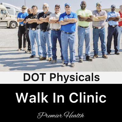 We offer DOT Physicals for the department of transportation.  CDL and non CDL holders.  Little to no wait time.