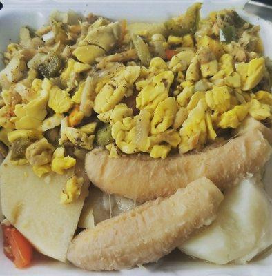 Ackee & Salt Fish Yams & Bananas