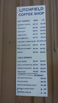 Drinks menu.