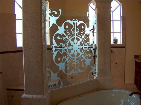 Residential Glass Etching - Bathrooms