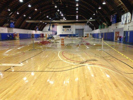 Cherry Point Marine Dome - Repairs & Replacements - including Water Damaged Wood Flooring