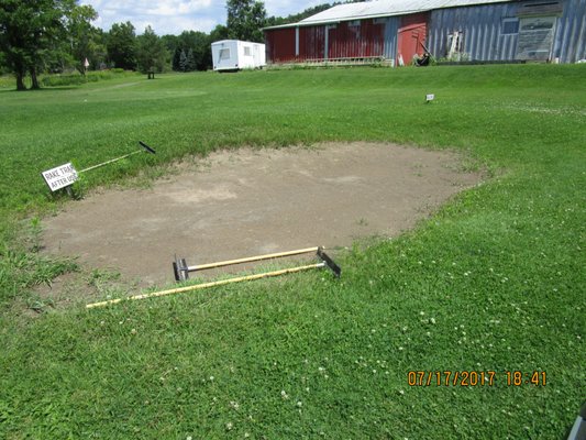 Practice area sand trap.