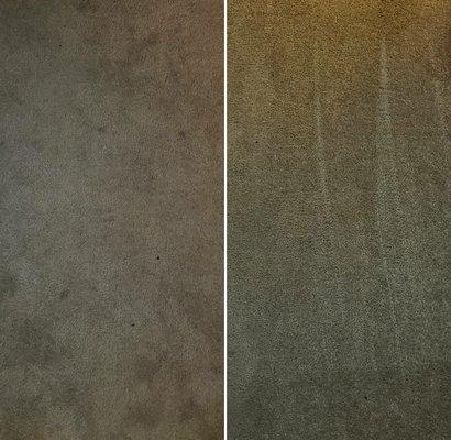 Before and after carpet cleaning.