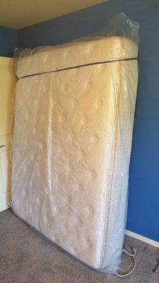 Mattress bags are excellent for keeping your mattress clean. Heres an example from on of our jobs.