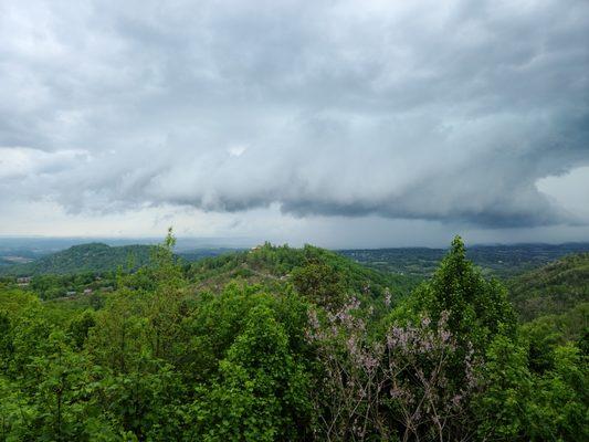 A cloudy, yet breathtaking view of the mountains from Shooting Star!