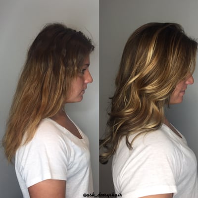 Refreshed balayage (hair painting), and hair cut!