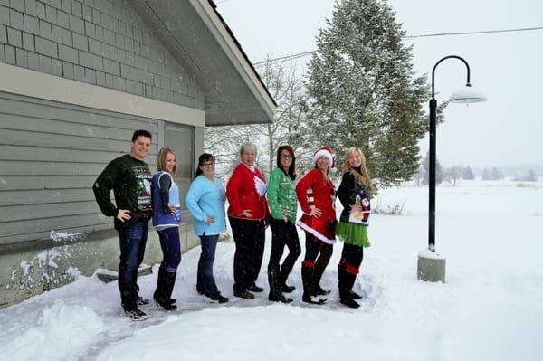 Christmas Sweater Day at Dr. Shearmans Dental Office