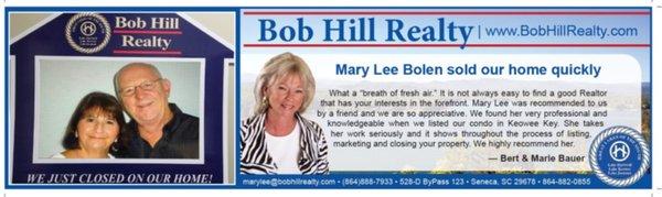 Mary Lee Bolen Testimonial