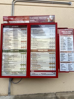 Drive thru menu