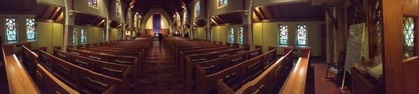 Panoramic view of the parish after the 7:30 service