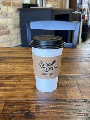 Good Deeds Coffee is roasted onsite, specialty coffee