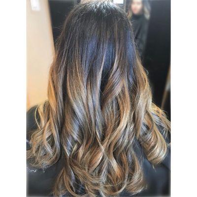 Dimensional Balyage warm tones