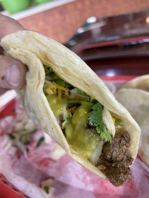 Beef fajita taco