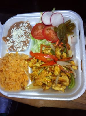 Chicken Fajitas plate"