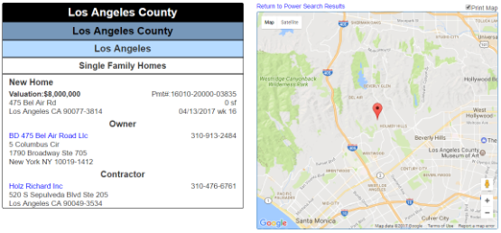 Example of Construction Monitor data in Los Angeles