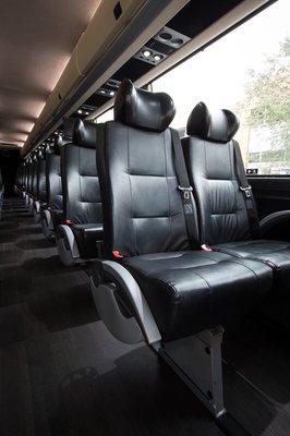 Inside one of Big Red Bullet's buses