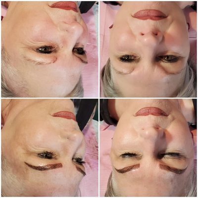 before and after eyebrow microblading