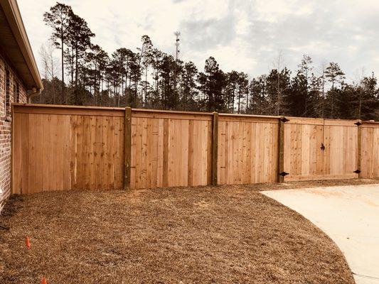 Custom cedar fence